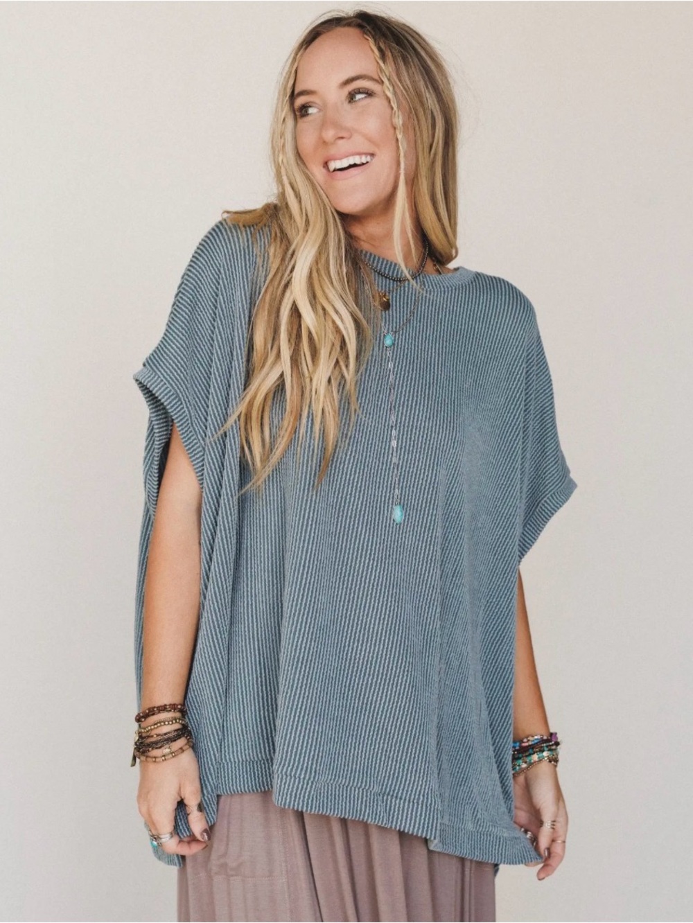 Three Bird Nest The Nest Moon Glow Knit Top Seafoam Small Large Extra Large